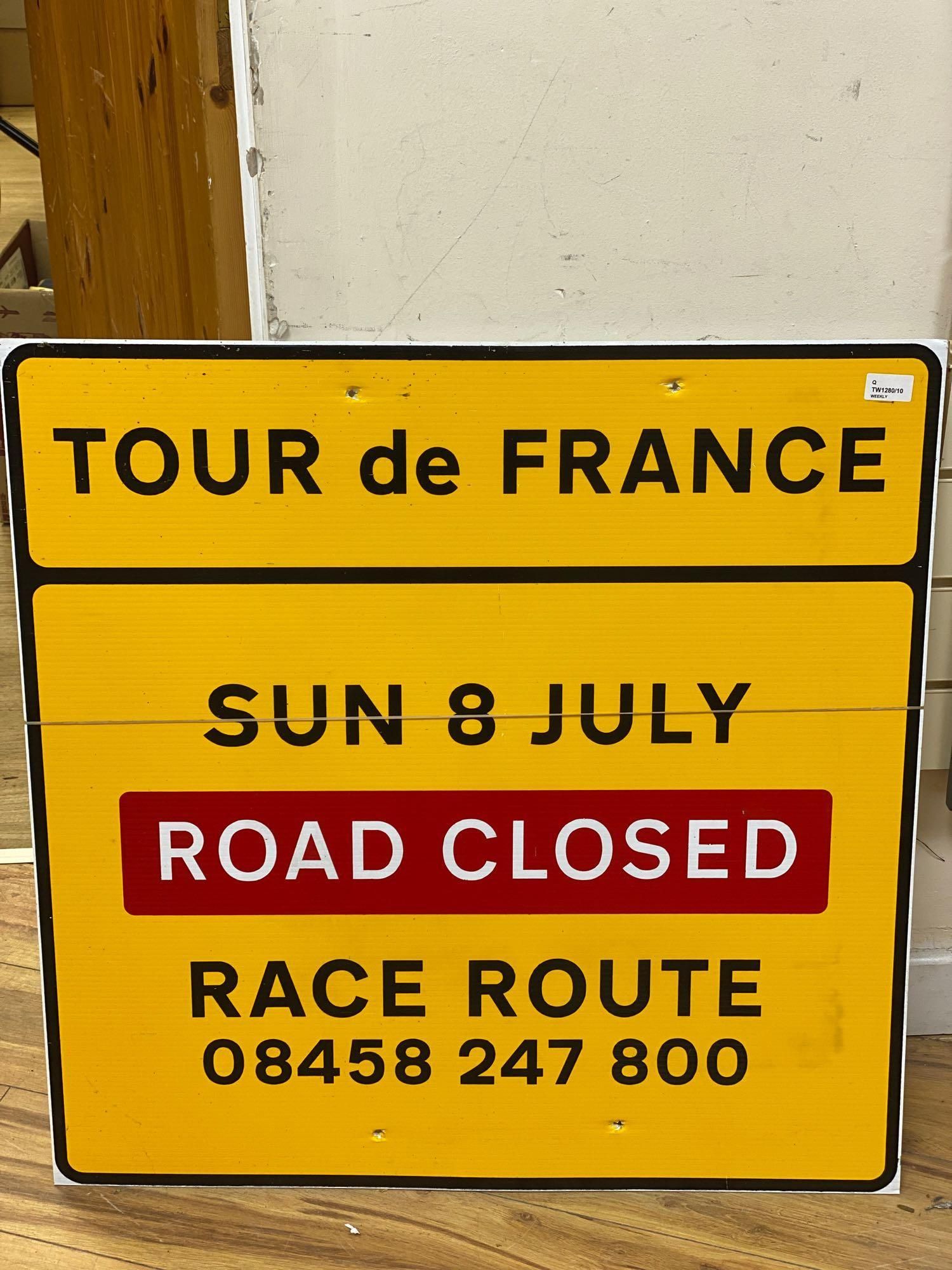 Tour de France Interest (UK), Sunday 8 July 2007, including road signs and printed ephemera